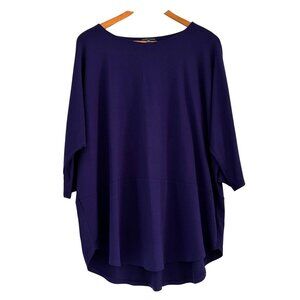 Eileen Fisher Oversized Tunic Top Size M 3/4 Sleeve Relax Jersey